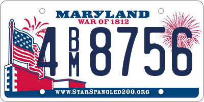 MD license plate 4BM8756