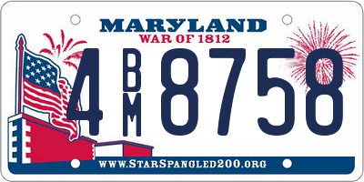 MD license plate 4BM8758