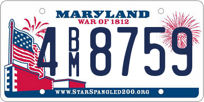 MD license plate 4BM8759