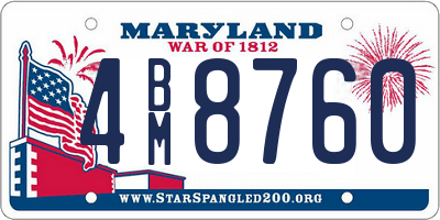 MD license plate 4BM8760