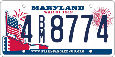 MD license plate 4BM8774