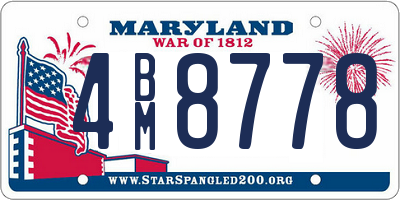 MD license plate 4BM8778