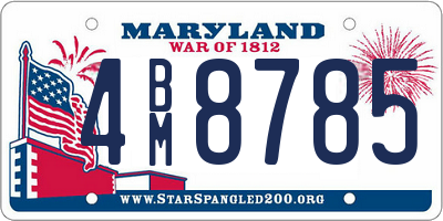 MD license plate 4BM8785
