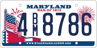 MD license plate 4BM8786