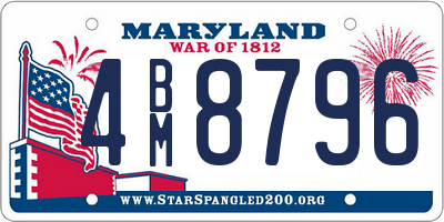 MD license plate 4BM8796