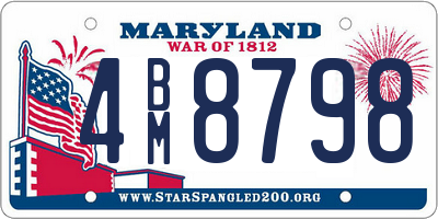 MD license plate 4BM8798