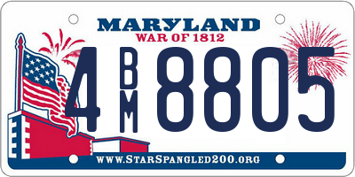 MD license plate 4BM8805