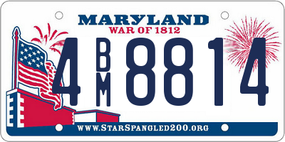 MD license plate 4BM8814