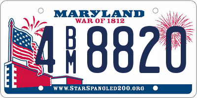 MD license plate 4BM8820