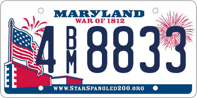 MD license plate 4BM8833