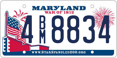 MD license plate 4BM8834