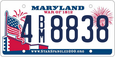 MD license plate 4BM8838