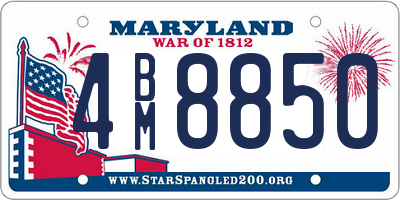 MD license plate 4BM8850
