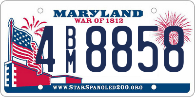 MD license plate 4BM8858