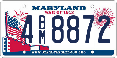 MD license plate 4BM8872