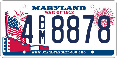 MD license plate 4BM8878