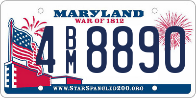 MD license plate 4BM8890