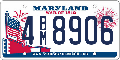 MD license plate 4BM8906