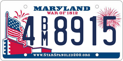 MD license plate 4BM8915