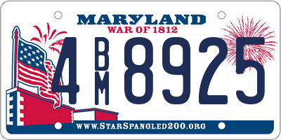 MD license plate 4BM8925