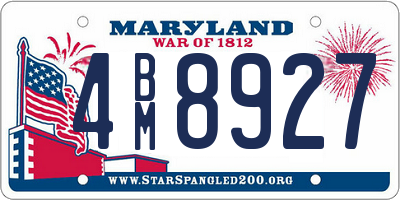 MD license plate 4BM8927