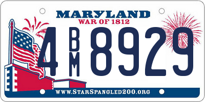 MD license plate 4BM8929