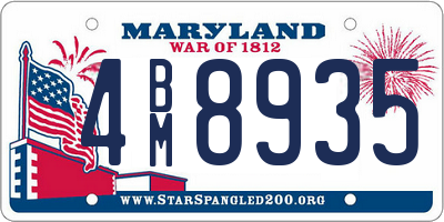 MD license plate 4BM8935