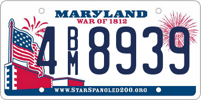 MD license plate 4BM8939
