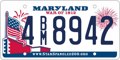 MD license plate 4BM8942