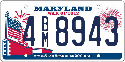 MD license plate 4BM8943