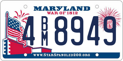 MD license plate 4BM8949