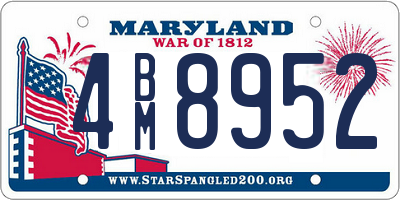 MD license plate 4BM8952