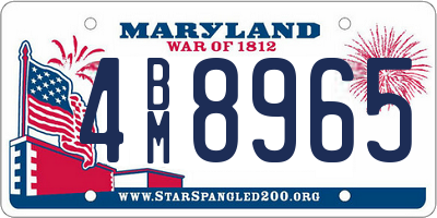 MD license plate 4BM8965