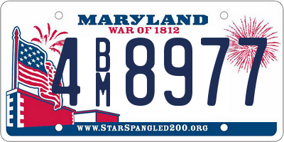 MD license plate 4BM8977