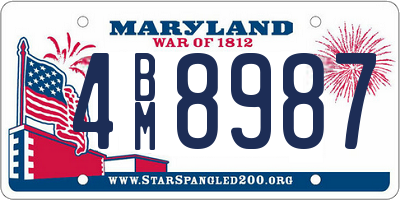 MD license plate 4BM8987