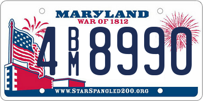 MD license plate 4BM8990