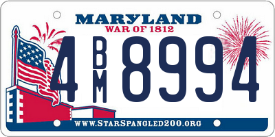 MD license plate 4BM8994