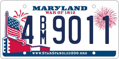MD license plate 4BM9011
