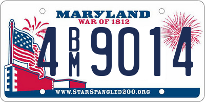 MD license plate 4BM9014