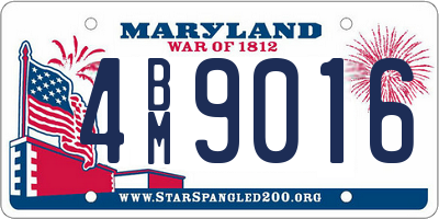 MD license plate 4BM9016