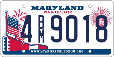 MD license plate 4BM9018