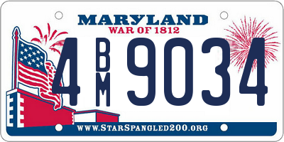 MD license plate 4BM9034