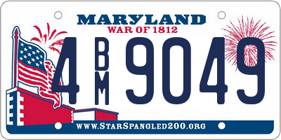 MD license plate 4BM9049