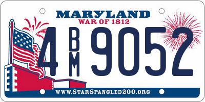 MD license plate 4BM9052