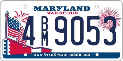 MD license plate 4BM9053