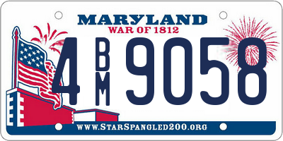 MD license plate 4BM9058