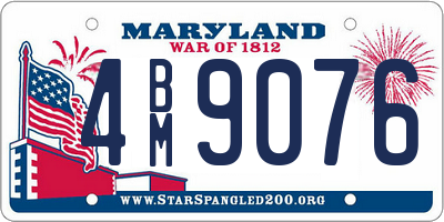 MD license plate 4BM9076