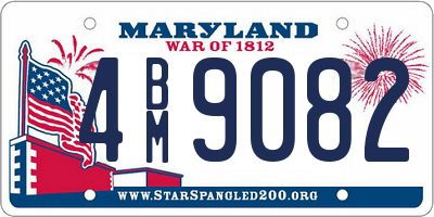 MD license plate 4BM9082