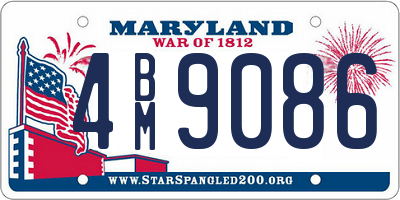MD license plate 4BM9086