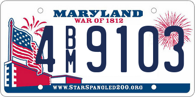 MD license plate 4BM9103